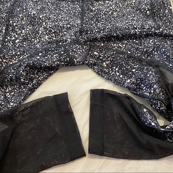 Lululemon Pace Rival Crop Marathon Splatter White Black / Black size 8 W6ABMS - Picture 5 of 10